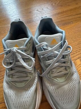 adidas Light Gray with Pale Green Accent Running Sneakers